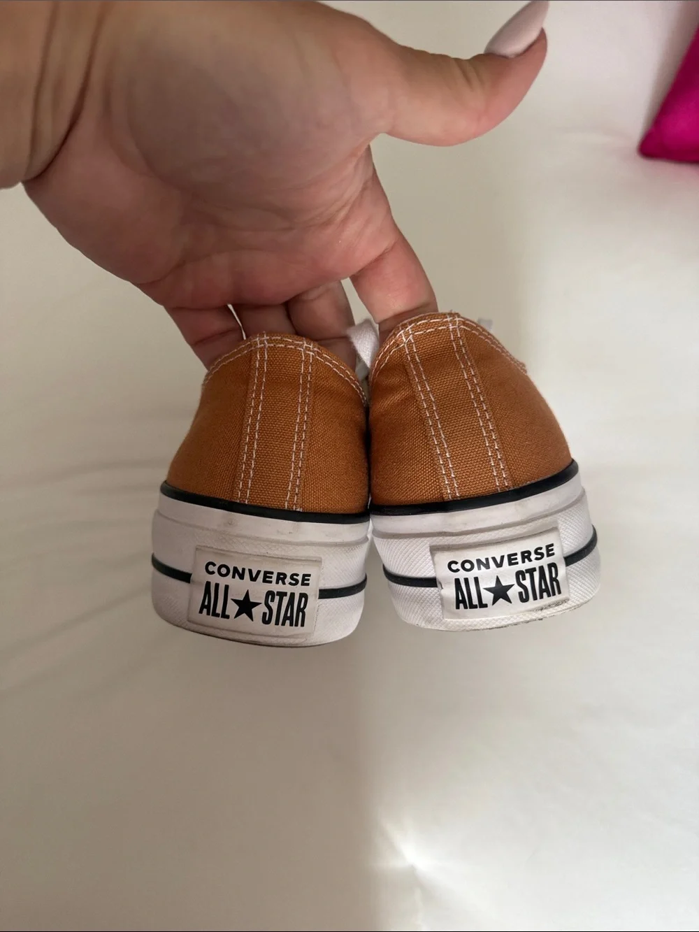 Converse Low Top all star lift Sneakers in Tan with White Accents